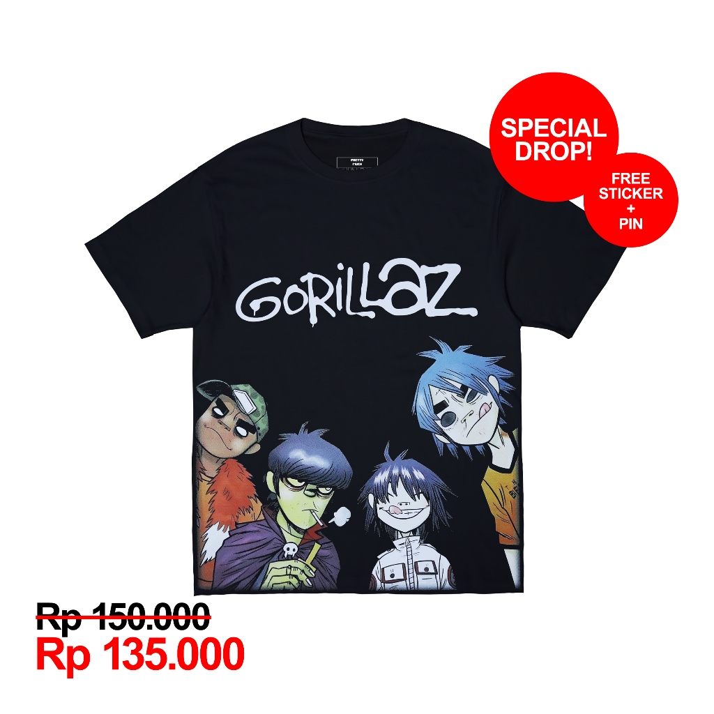 TShirt Kaos Gorillaz - Prettymvch
