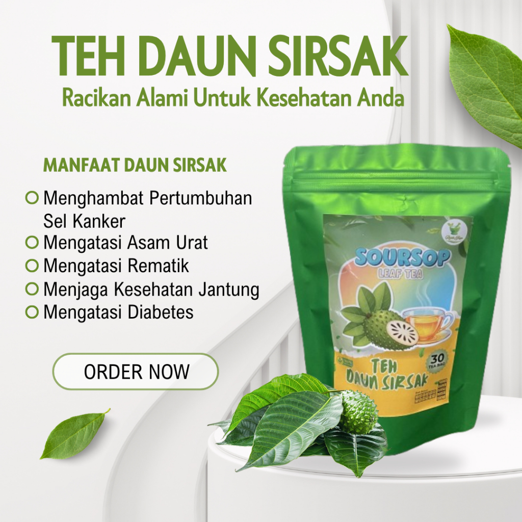 

TEH DAUN SIRSAK (30 tea bag) Tea Daun Sirsak Organik Untuk Meredakan Nyeri menjaga kesehatan jantung