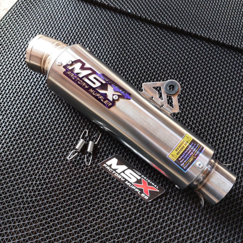 slincer knalpot original msx emblem blue titanium pekajaman 25cm
