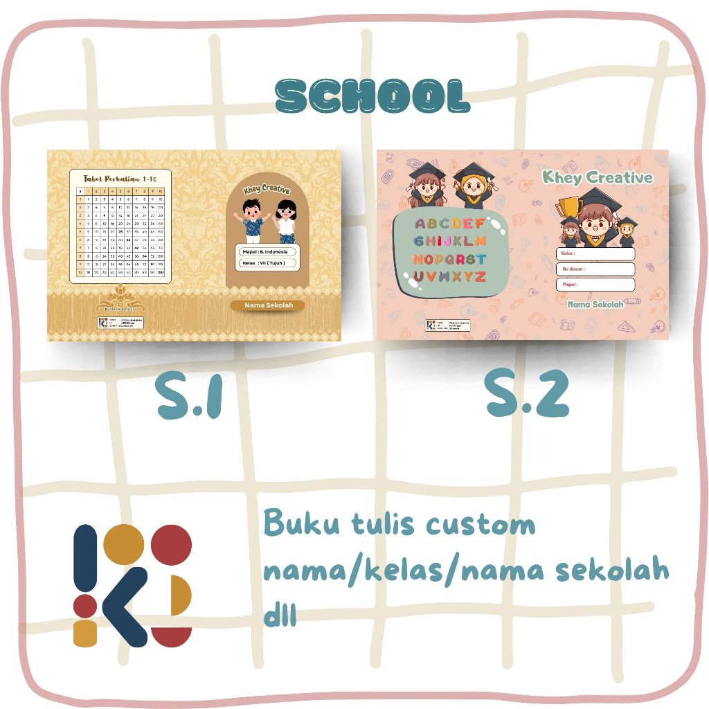

KS BUKU TULIS BUKU PETAK CUSTOM KARAKTER SCHOOL NAMA MAPEL KELAS