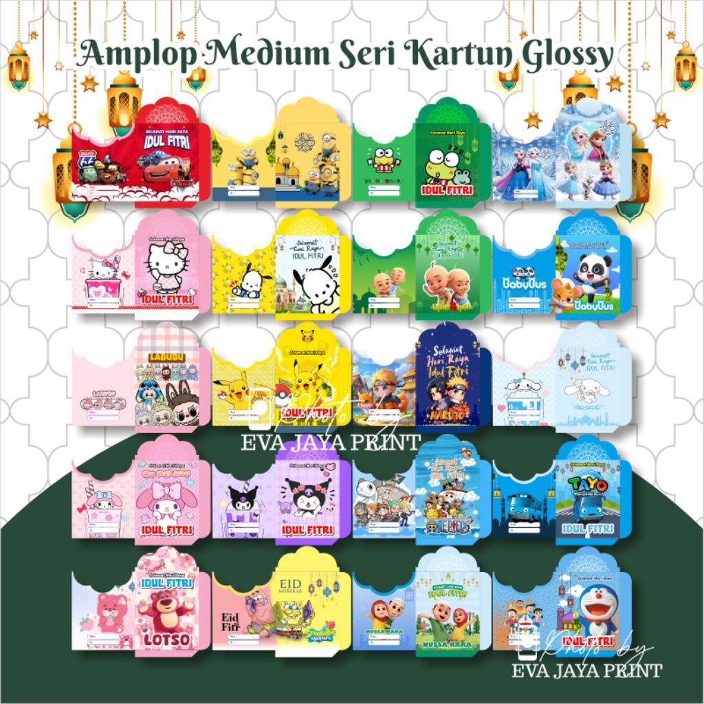 

PAKET 1KG (90pack) AMPLOP LEBARAN UKURAN MEDIUM