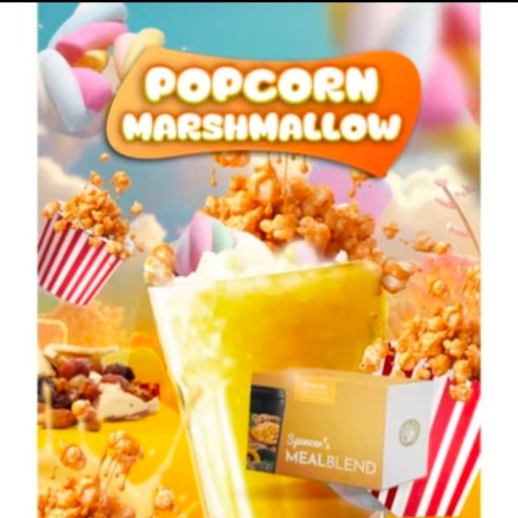 

Spencers MealBlend 1 box isi 15 Complete Nutrition MEAL in a tasty BLEND taste Popcorn Marshmellow