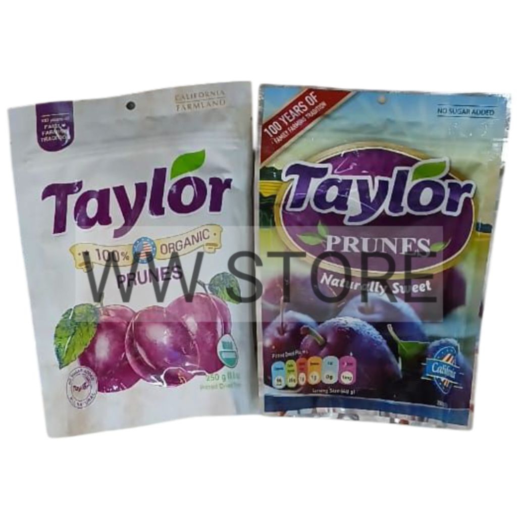 

Buah plum prune kering No Sugar Added Taylor 100% ORGANIC Naturally Sweet Pitted Dried PRUNES 250g