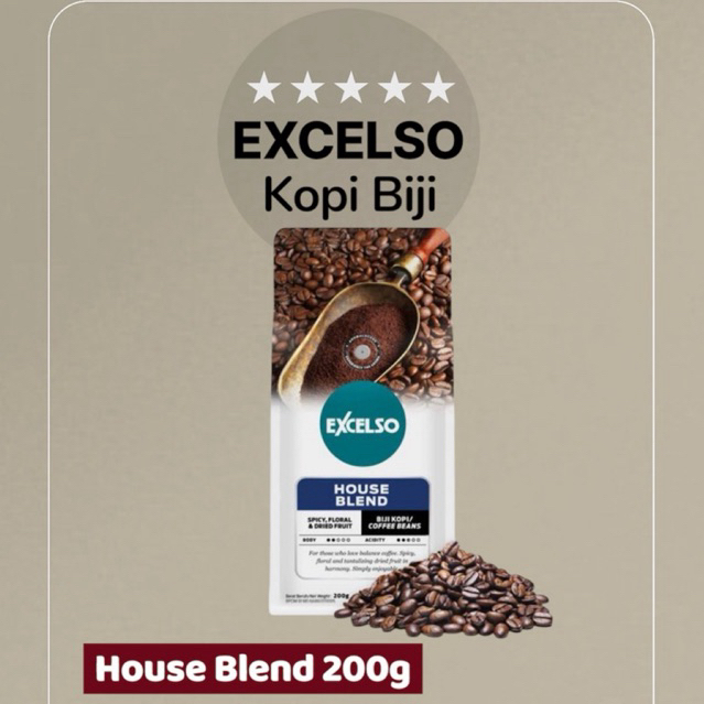 

Kopi Excelso House Blend Biji 200g
