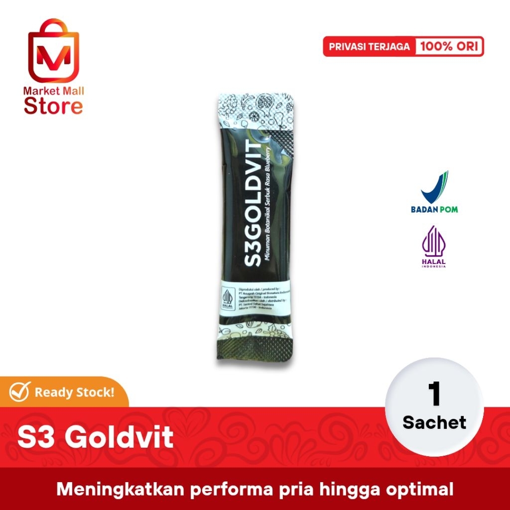 S3 Goldvit Original (Ecer 1 Sachet) S3Goldvit Asli 100%