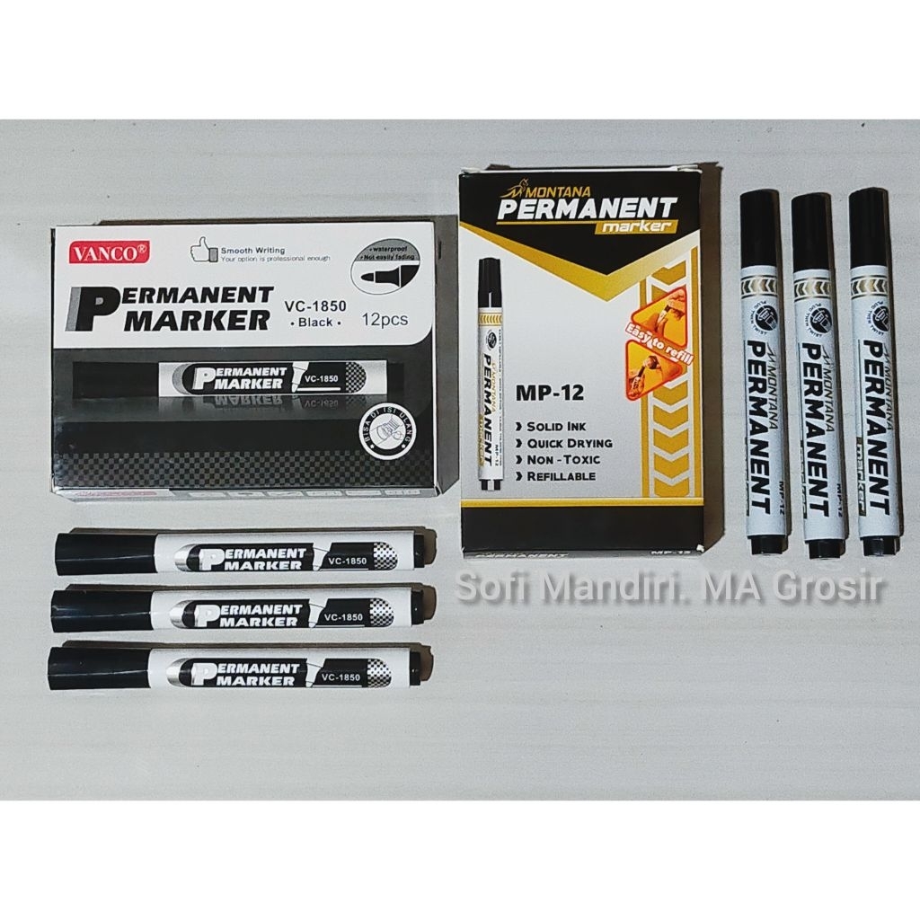 

Sepidol Permanen Hitam / Spidol Besar 1 pack Isi 12 pcs