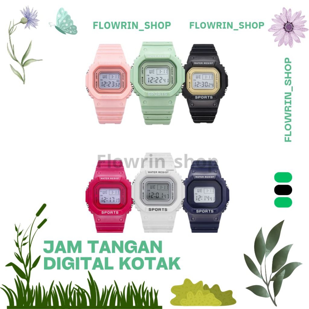 Jam Tangan Wanita Fashion Korea Style Digital Sport / Jam Tangan Strap Rubber Untuk Wanita / rubber 