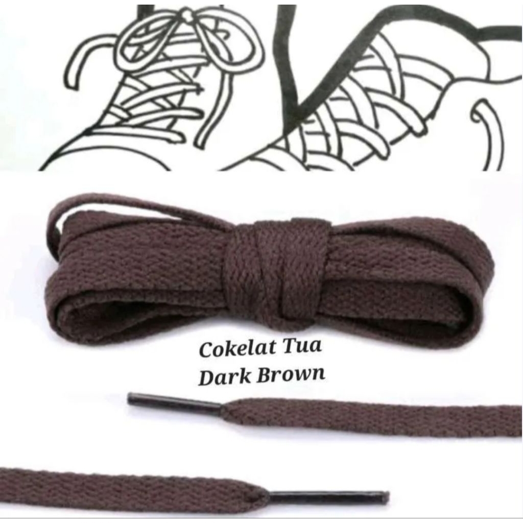 TALI SEPATU COKLAT PANJANG 120CM PRIA WANITA SEGALA JENIS SEPATU