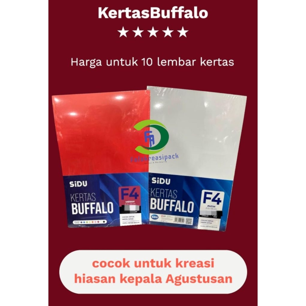 

Kertas Bu.ffalo MERAH PUTIH isi 10 lembar Sidu