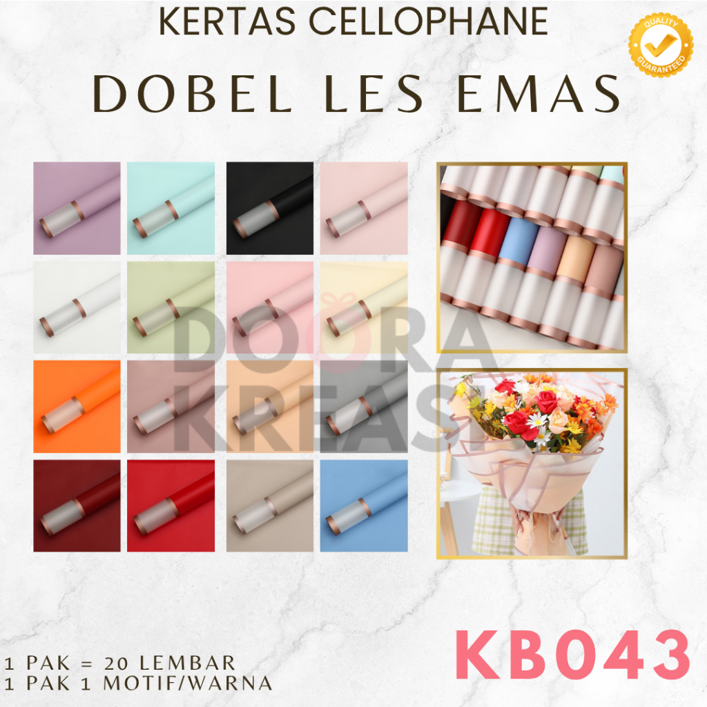 

Kertas Cellophane Buket Bunga Dobel Les Emas [ECER]