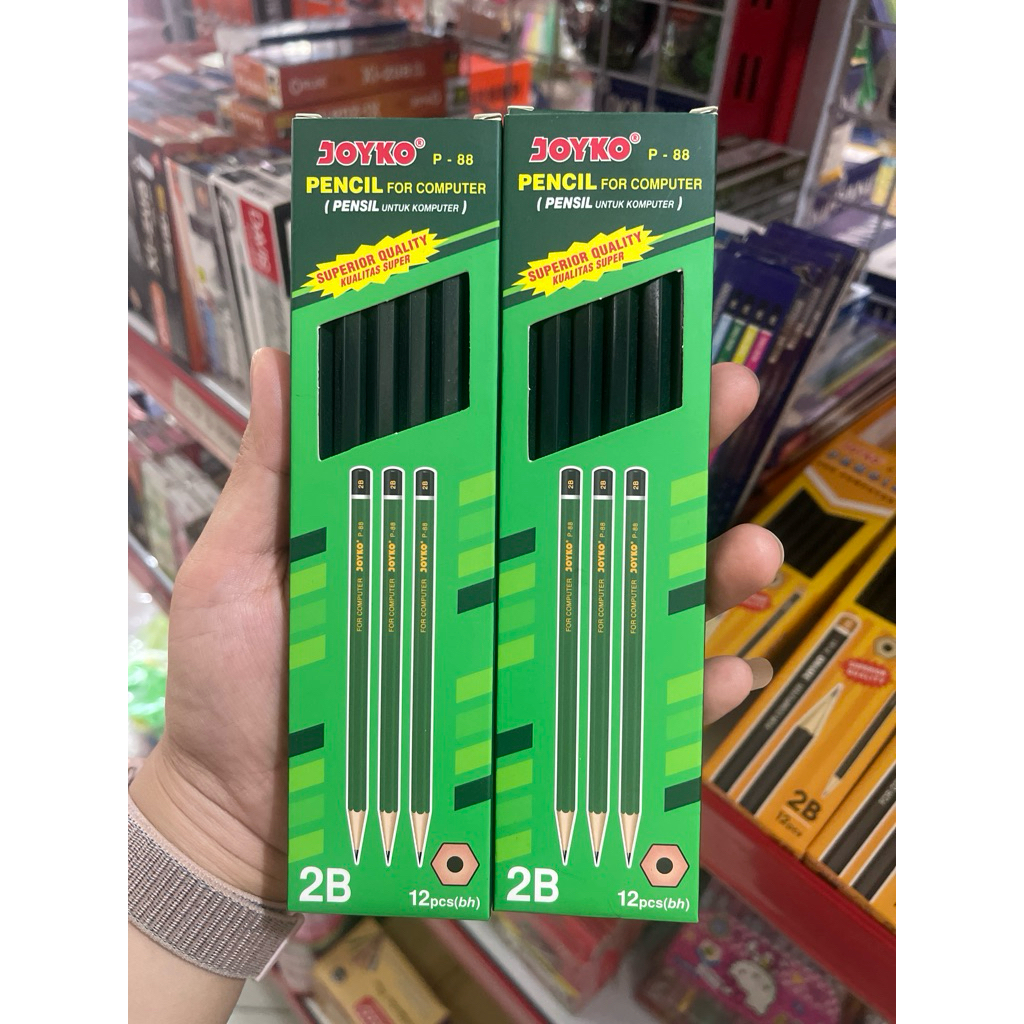 

PENSIL JOYKO 2B P-88 / PENSIL 2B FOR KOMPUTER/ PENSIL UJIAN 1 Pack isi 12
