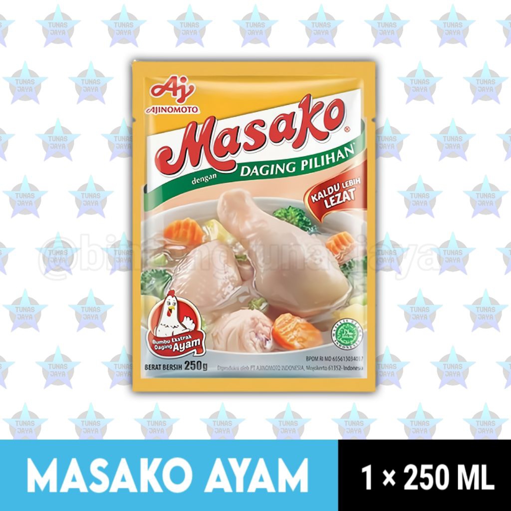 

MASAKO Kaldu Ayam 250gr Bumbu Penyedap Rasa Dengan Daging Pilihan | Lezat & Praktis untuk Masakan
