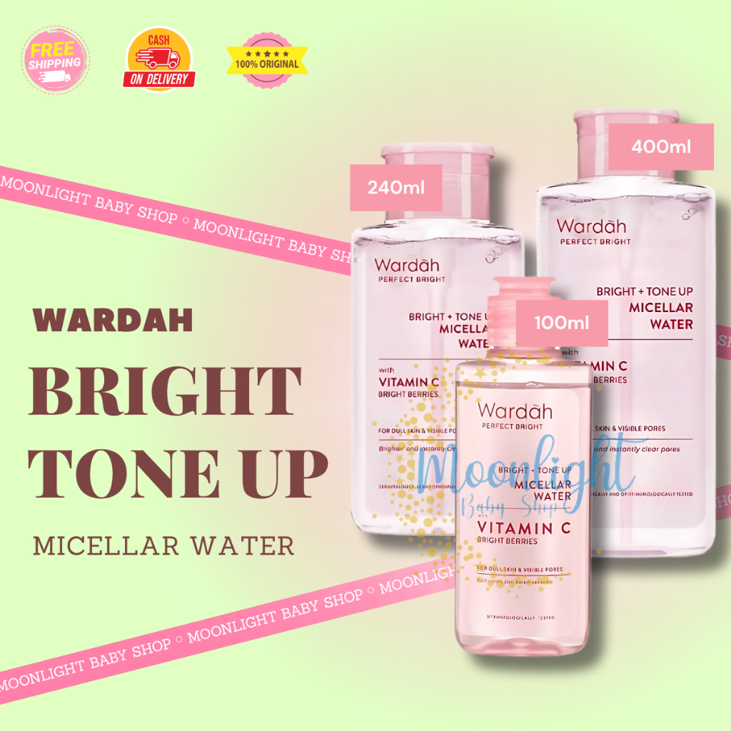 Wardah Perfect Bright Tone Up Micellar Water 100ml | 240ml | 400ml - Make Up Remover Wardah