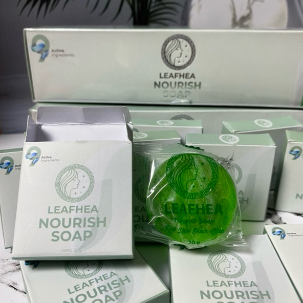 1 Pcs Leafhea Nourish Soap / Sabun Hijau Leafhea Multifungsi (BPOM) Atasi Masalah Jerawat/Muka Kusam