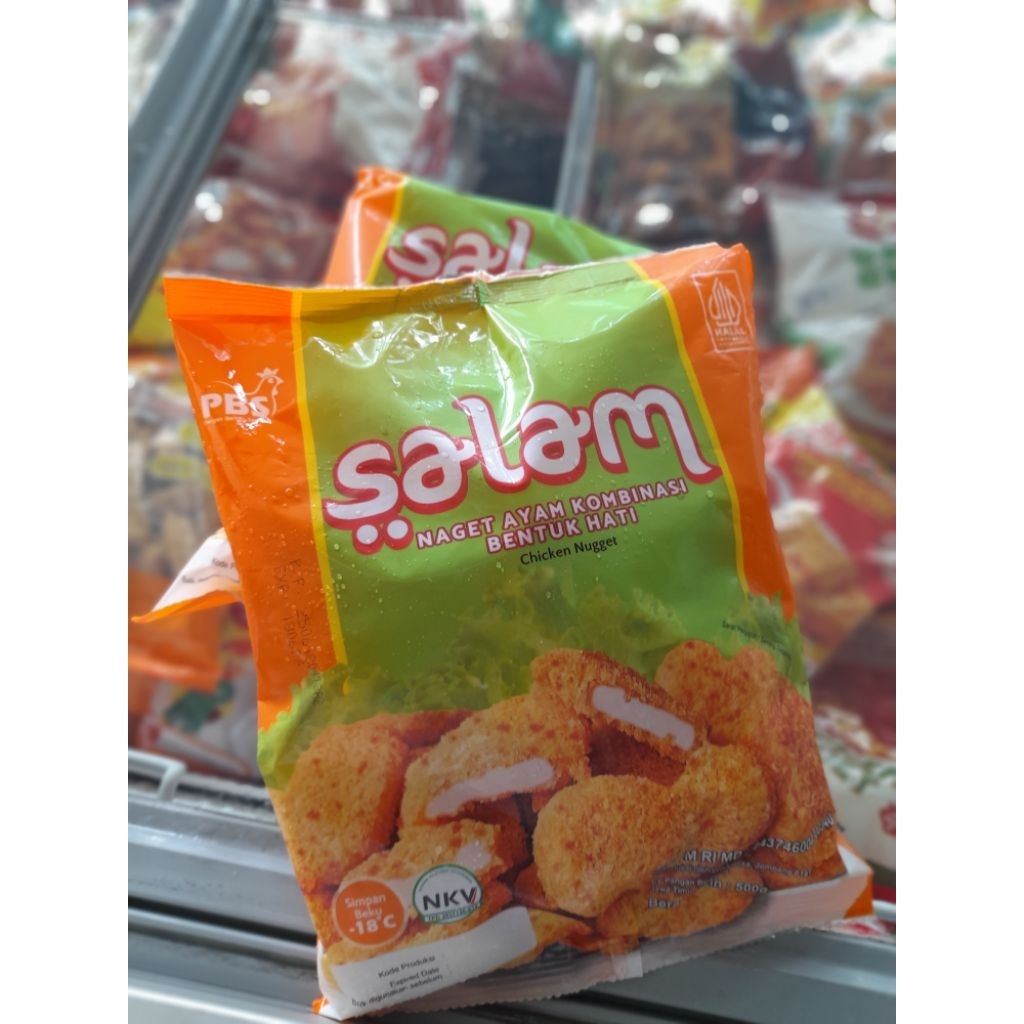 

Salam Nugget Ayam Kombinasi Bentuk Hati 500 Gram
