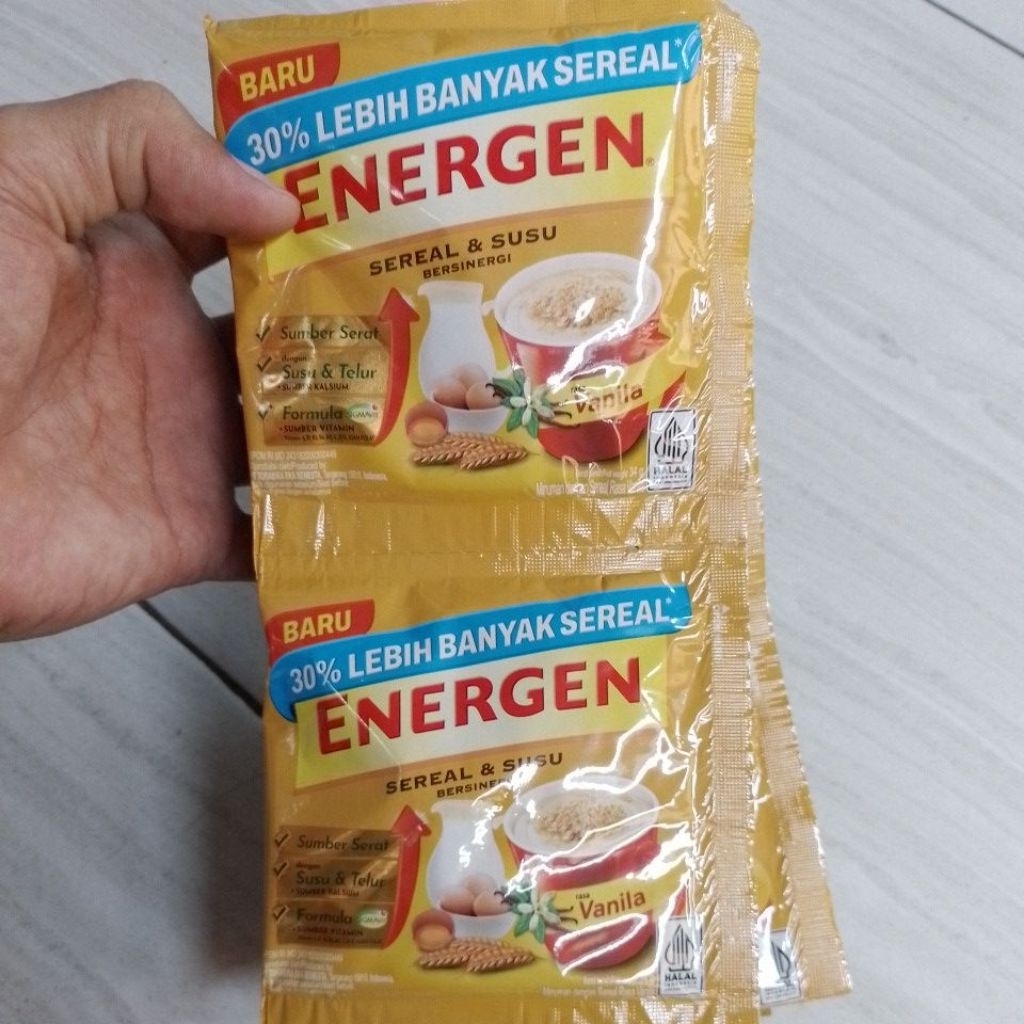 

Energen vanilla kemasan sachet isi 10 renceng