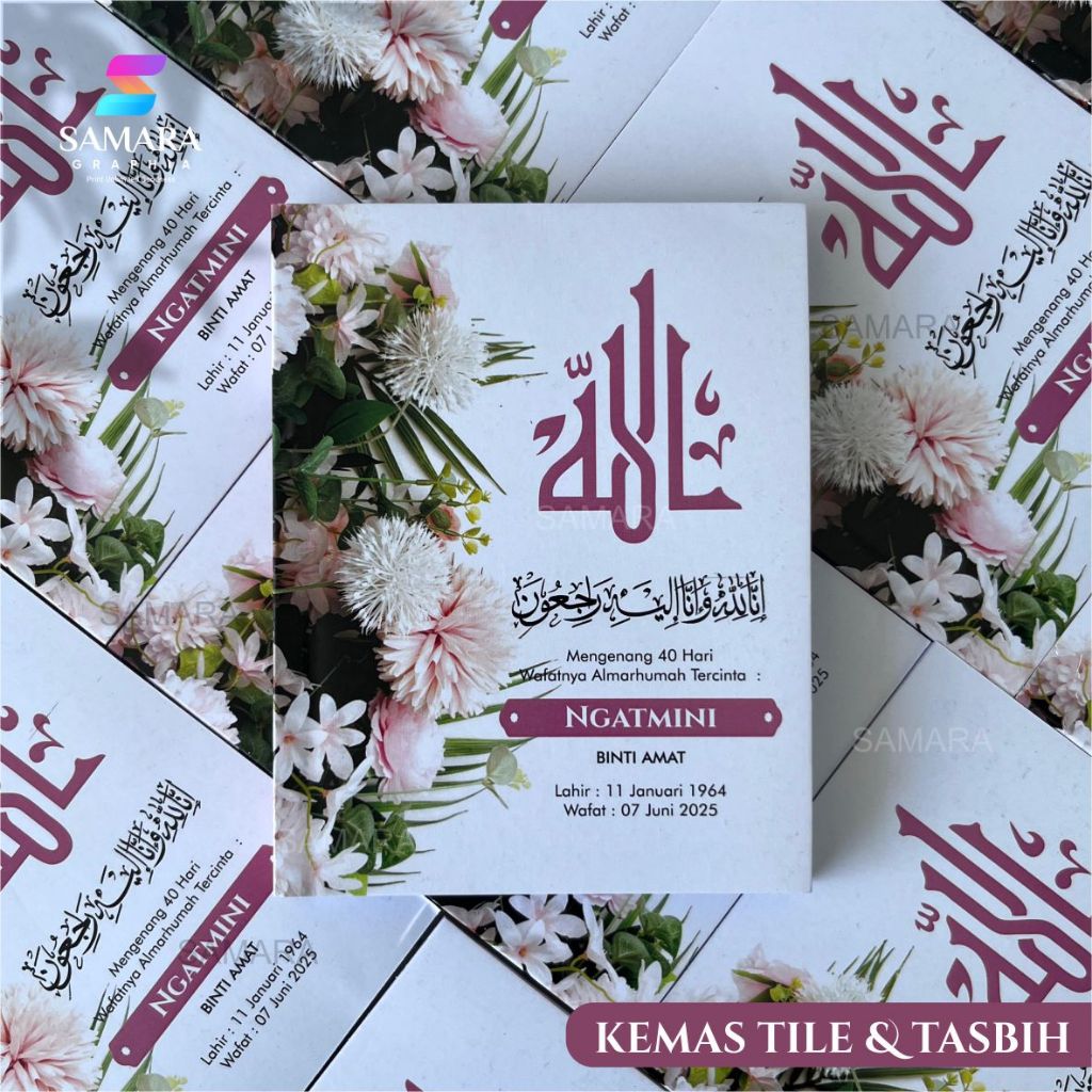 Buku Yasin dan tahlil custom Souvenir tahlilan lengkap foto almarhum 40 hari 100 1000 hari ROSE 4