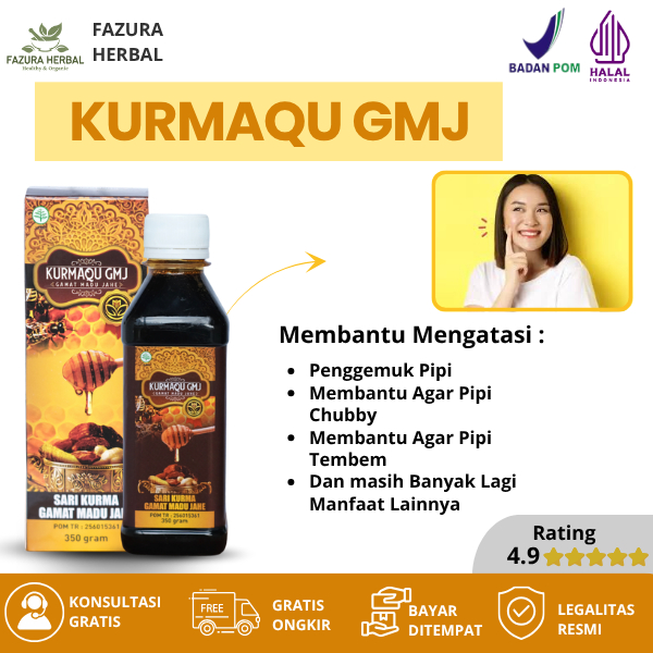 Kurmaqu GMJ Obat Penggemuk Pipi Pria Dan Wanita, Menggemukan Pipi, Membantu Agar Pipi Jadi Chubby