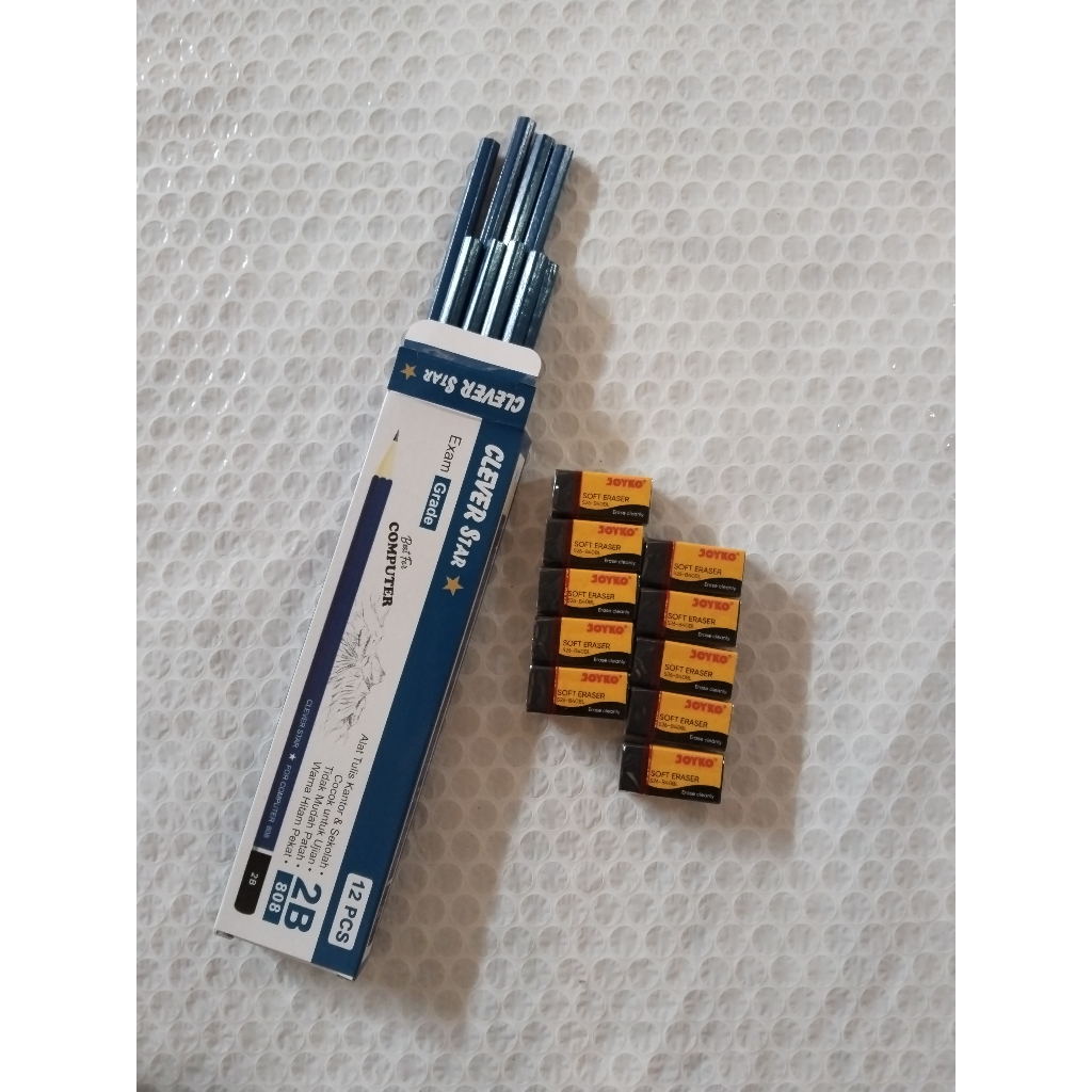 

TERMURAH PAKET HEMAT PENSIL CLEVER 1 PACK [12PCS] + PENGHAPUS JOYKO 10 PCS