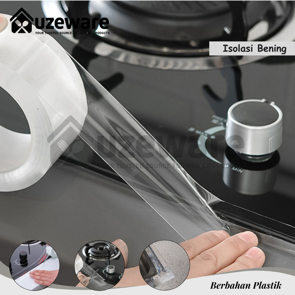 Uzeware Lakban Waterproof Seal Tape Dapur Anti Bocor – Perekat Wastafel/Kitchen Sink 3CM X 1M 3CM X 