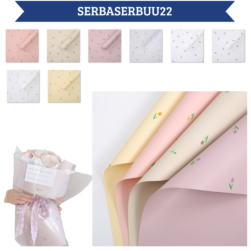 

20 LEMBAR Kertas Buket Bunga Wisuda Anniversary Romantis Gift Tulip Cellophane Waterproof Flower Wrapping Paper KB113