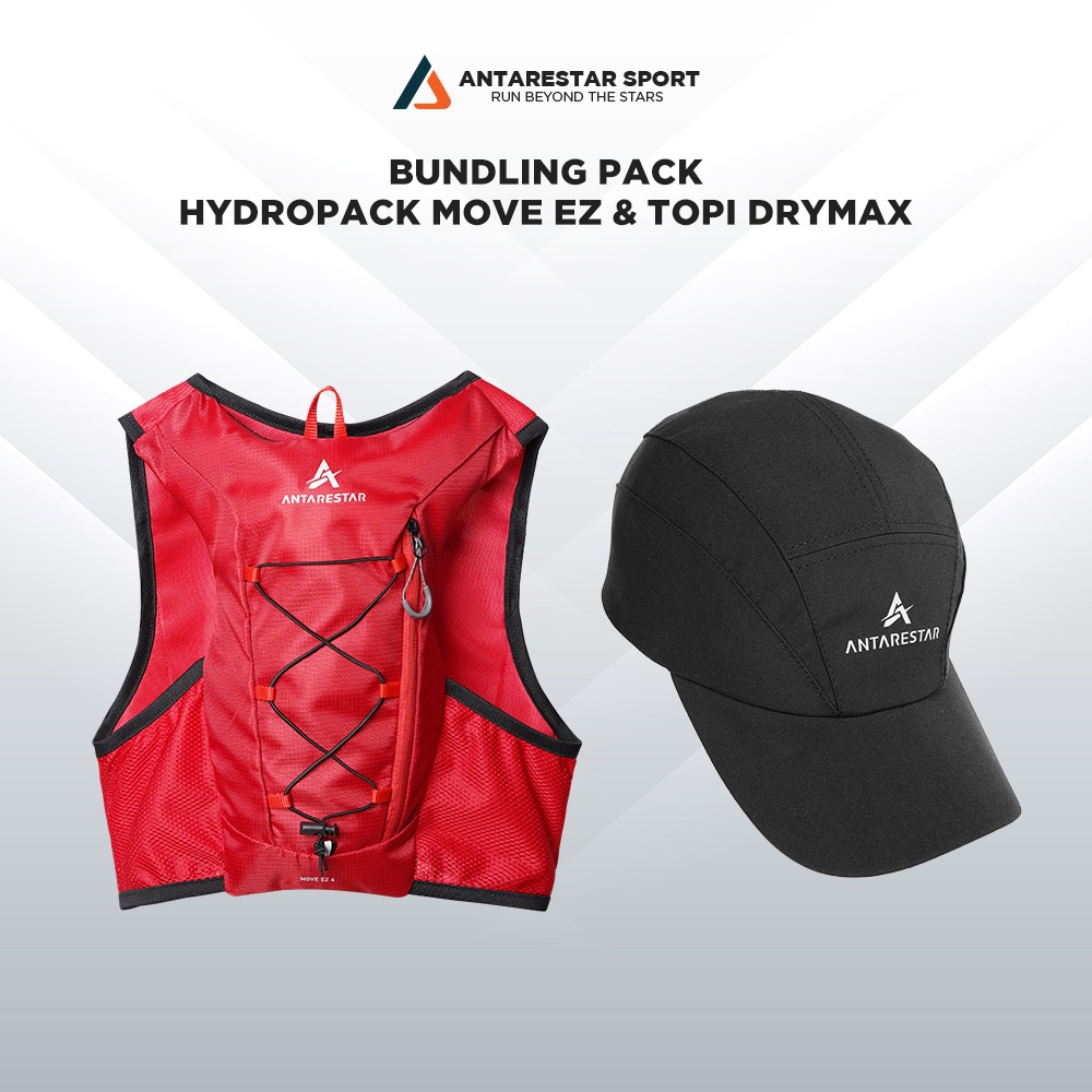 ANTARESTAR Sport - Hydropack Move EZ 4L Outdoor dan Topi Drymax Paket Bundling