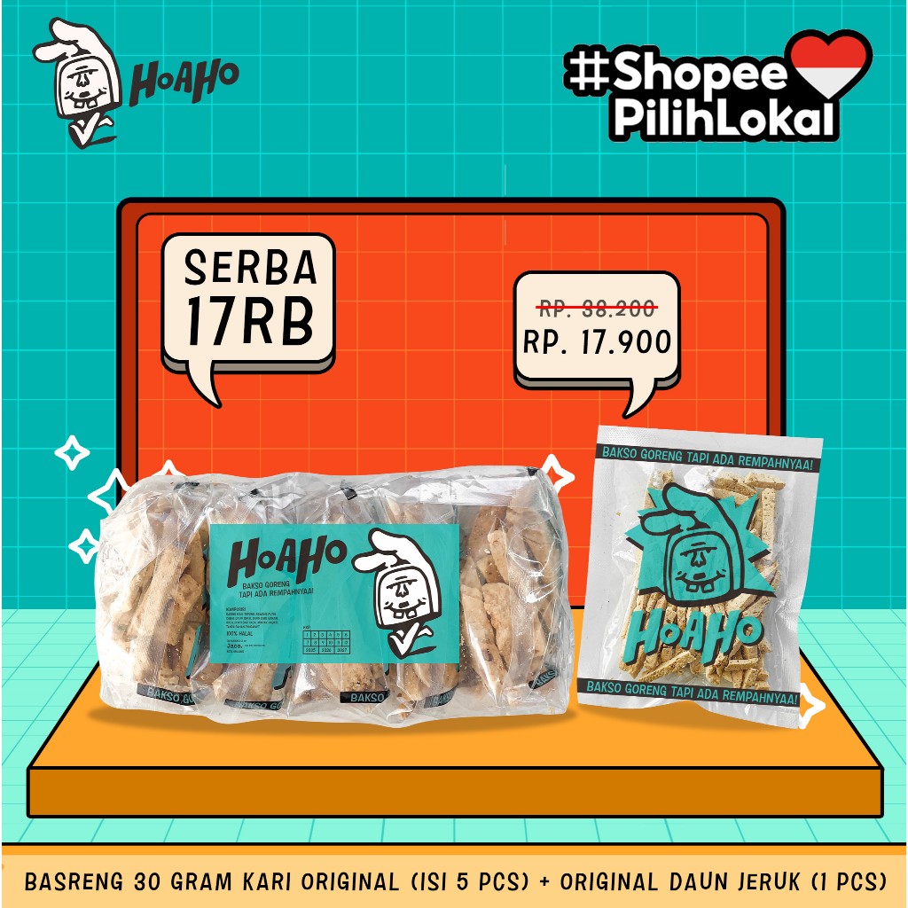 

HOAHO Basreng Stik Bakso Goreng Kari Original + Original Daun Jeruk 30 Gram - Paket 6 Pcs