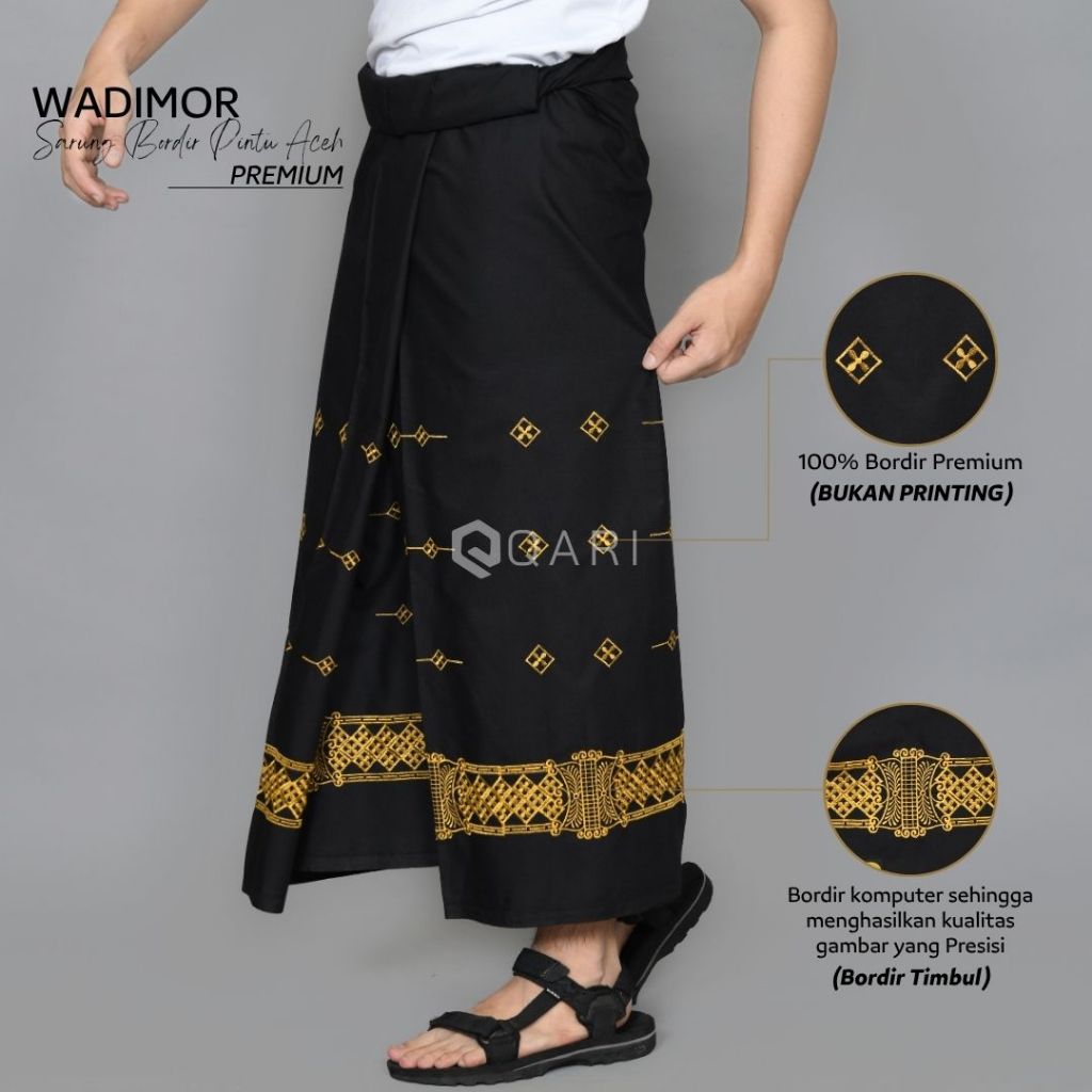 Sarung Wadimor Bordir Motif Pintu Aceh Sarung Pria Dewasa Sarung Bordir Timbul