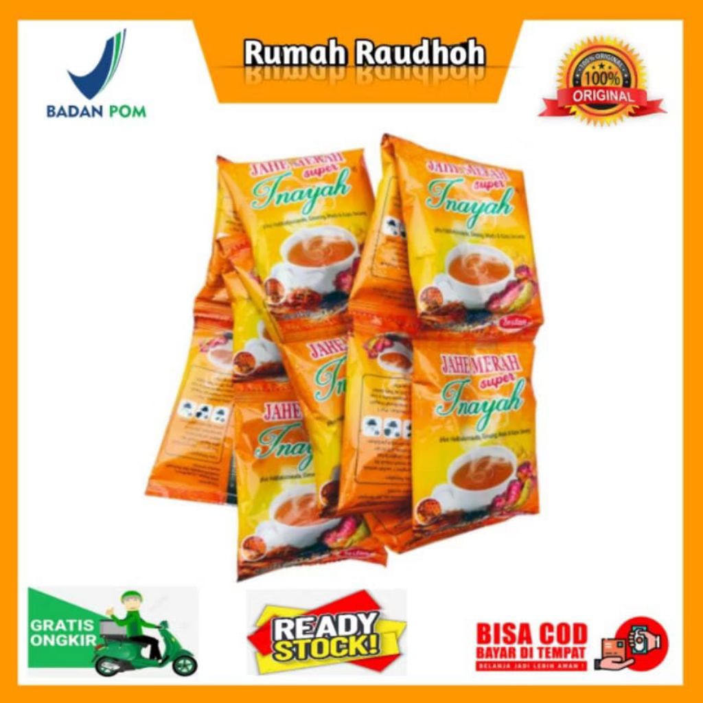 

JAHE MERAH SUPER INAYAH - JAHE MERAH PLUS HABBATUSSAUDA, GINGSENG, MADU, KAYU SECANG, DAN PROPOLIS