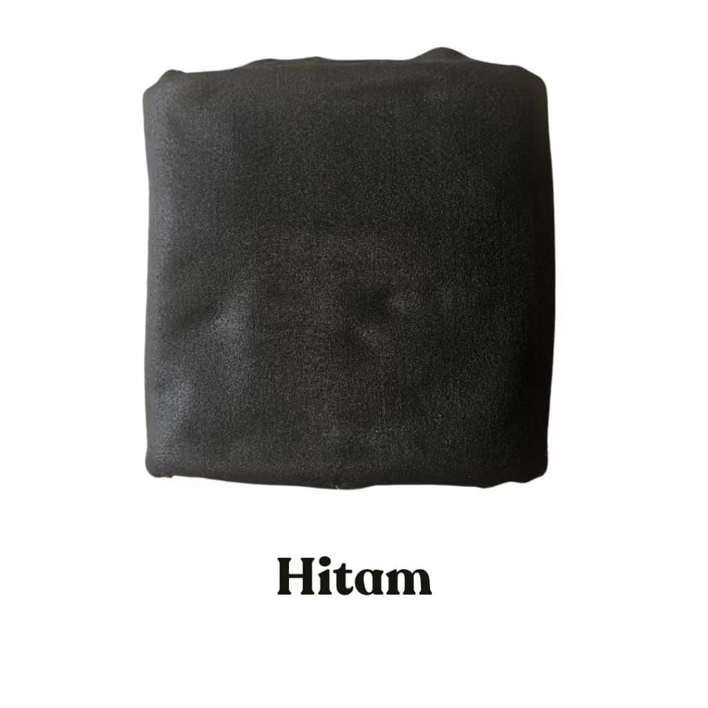 ONLY HITAM Kain Flanel Hitam IMPORT PER METER - Tebal & Berkualitas