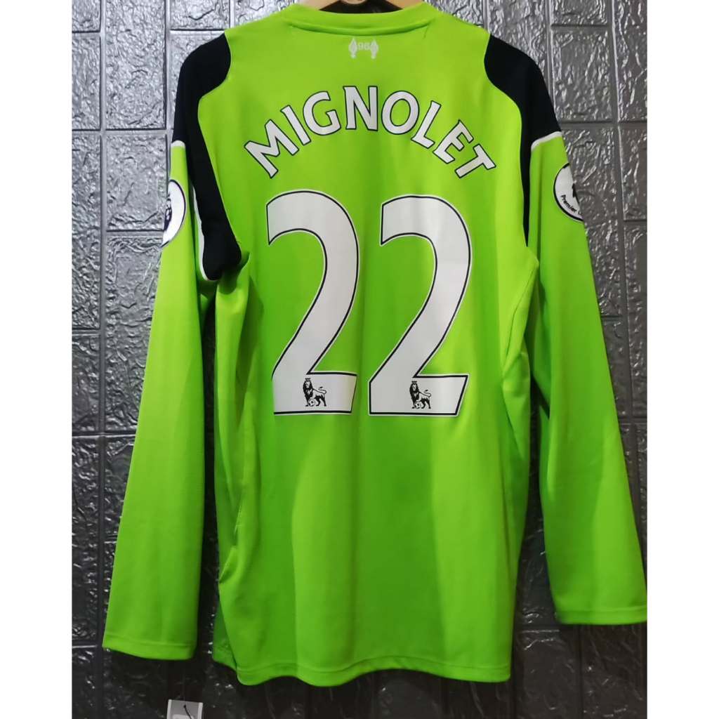 NEW Jersey Original Liverpool 2016/17 MIGNOLET lengan panjang retro mulus bnwt alias baru termurah