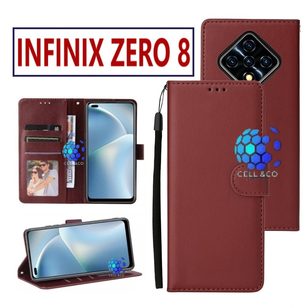 Case Type INFINIX ZERO 8 FLIP LEATHER WALLET PREMIUM FLIP CASE BUKA TUTUP KESING HP CASING FLIP CASE
