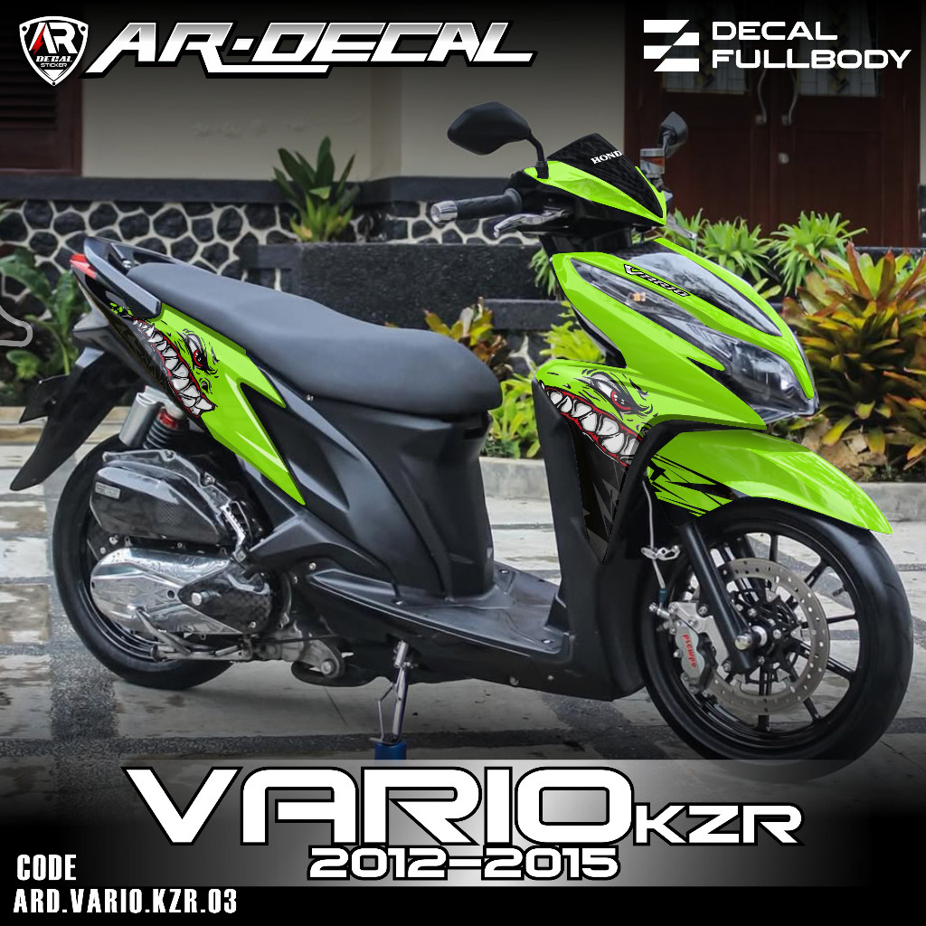 Sticker Decal Vario KZR 125 Old Full Body Motif Hiu Stiker Dekal Vario 125 Old Fullbody AR-03