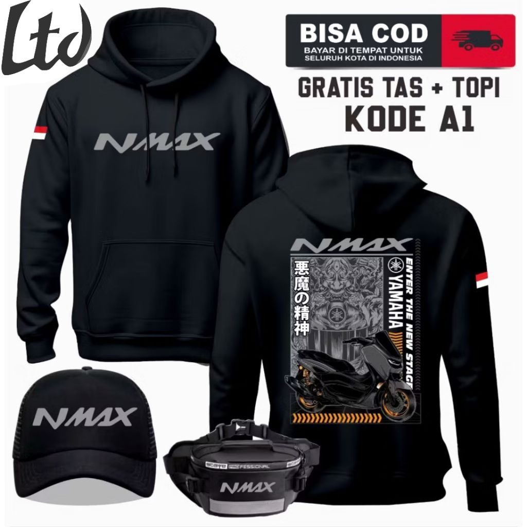 HOODIE YAMAHA NMAX 125/155CC TERBARU JAKET YAMAHA NMAX ORIGINAL BAHAN BERKUALITAS