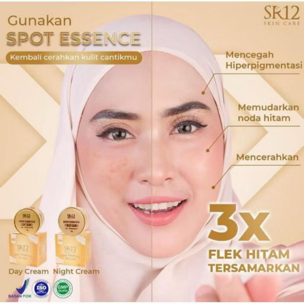 SPOT ESSENCE SR12 CREAM PAKET FLEK HITAM SR12 CREAM MENGHILANGKAN FLEK HITAM WAJAH BPOM/ SPOT ESSENC