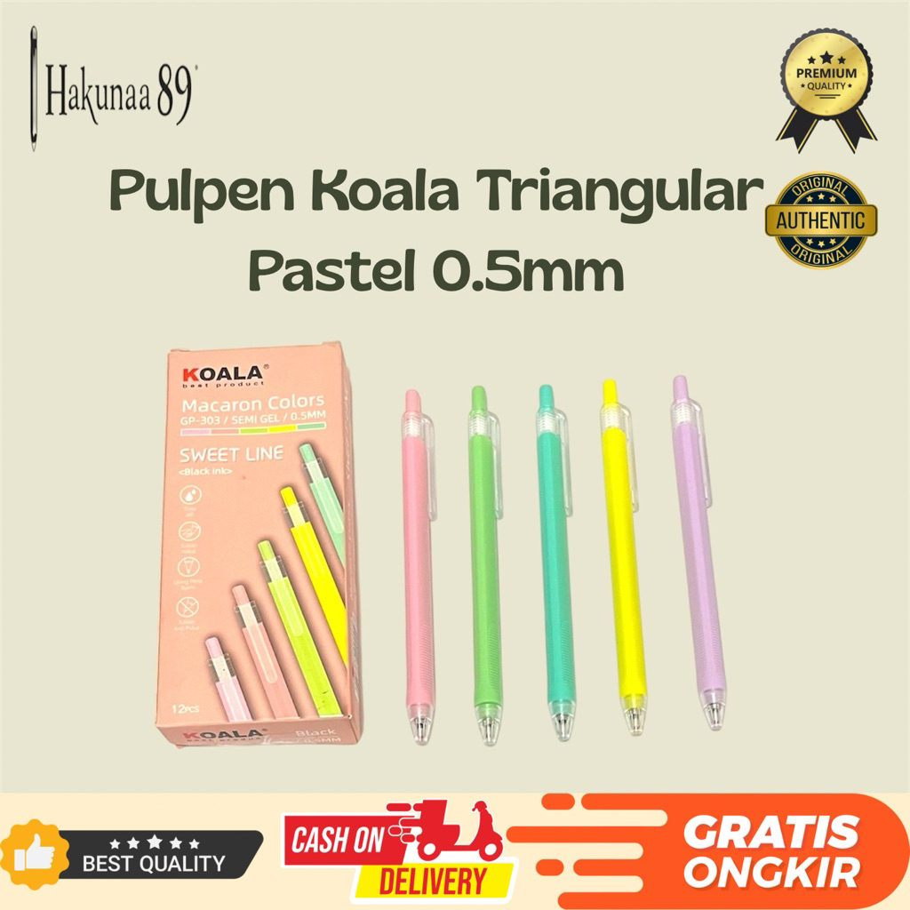 

KOALA Pulpen Pastel Triangular 0.5mm GP-303 | Warna Macaron Lucu & Nyaman Digenggam