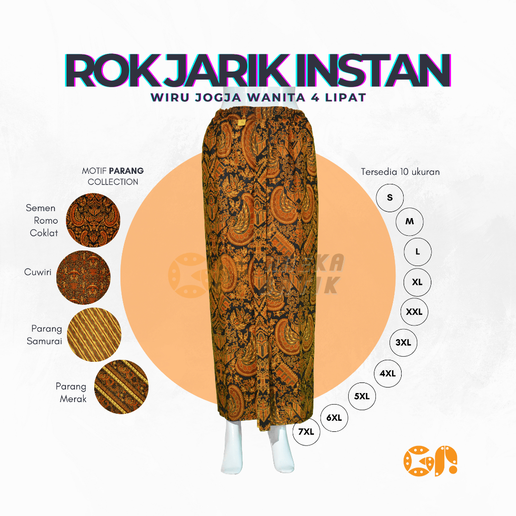 Rok Jarik Wiru Solo Wanita Dewasa Rok Instan Pakaian Adat Jawa Batik Motif Lereng