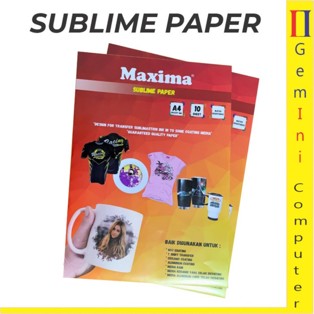Kertas Sublim A4 Maxima Transfer Sublime Paper / transfer paper/ transfer paper mug