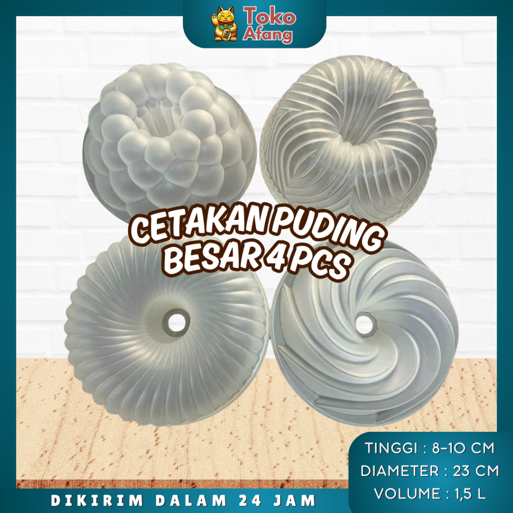 Cetakan Puding Besar Isi 4 pcs Plastik Premium / Cetakan Bolu Loyang / Cetakan Agar-agar Viral Loyan