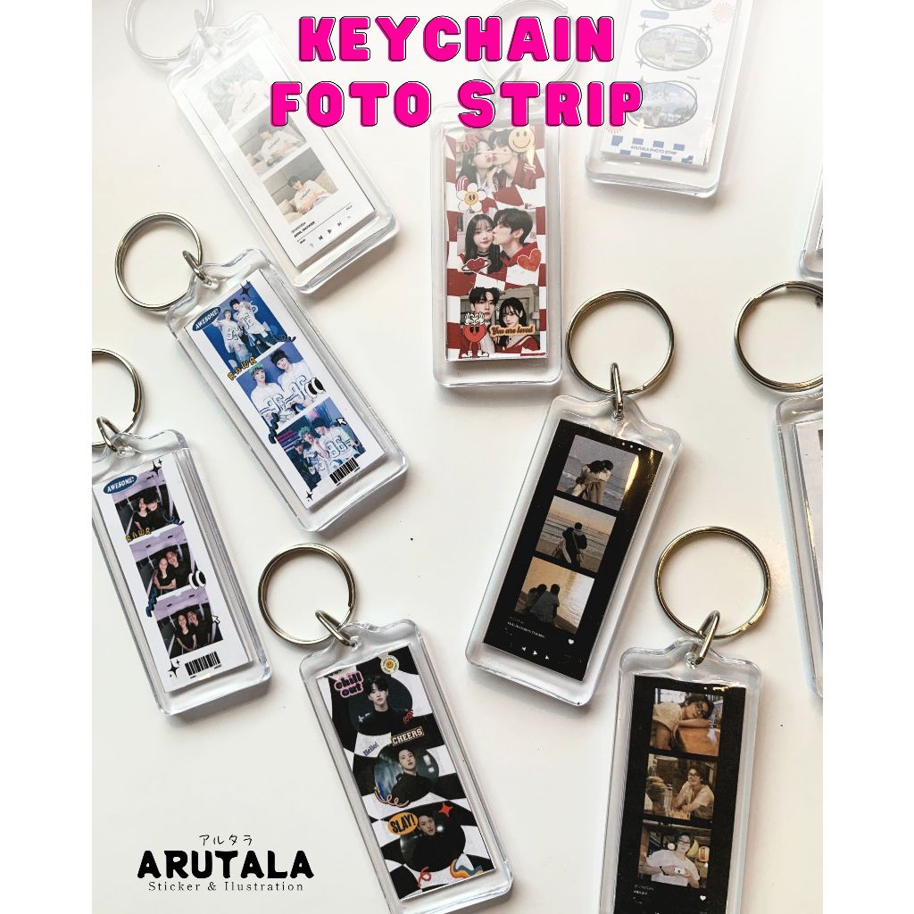 Keychain Akrilik Foto Strip Custom | Gantungan Kunci Foto Aesthetic