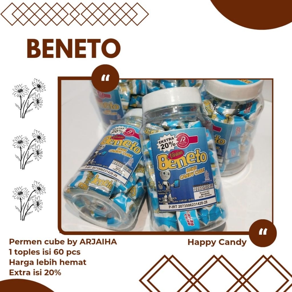 

Candy Cube BENETO Permen Cube Viral Isi 60