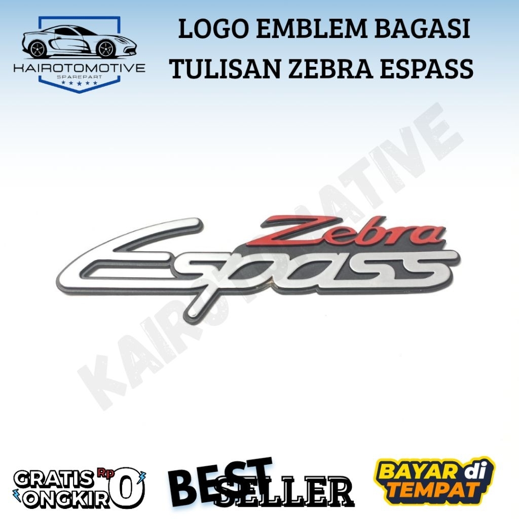 Logo Emblem Bagasi Tulisan Zebra Espass ZebraEspass Original
