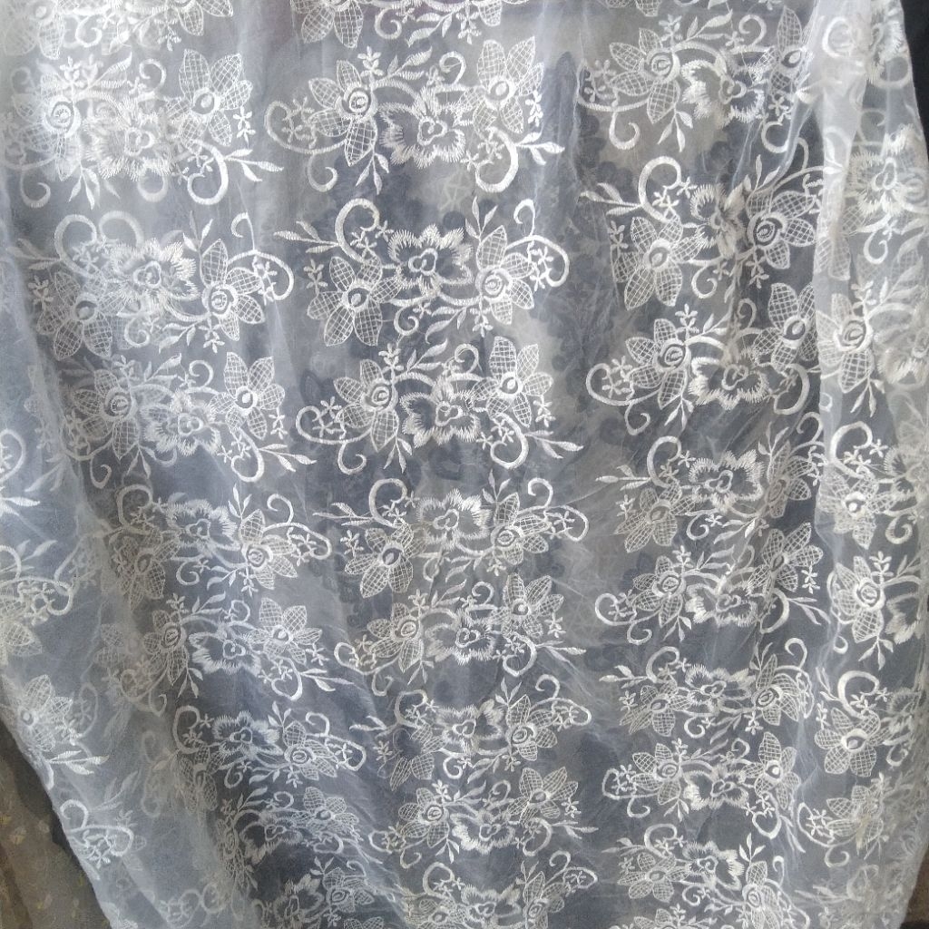 Kain organza bordir | Harga/0,5m | bahan organza bordir| bahan organza bordir | kain organza bordir.
