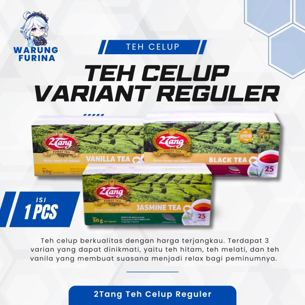 

Teh Celup 2Tang Varian Reguler 50gr | Jasmine | Black Tea | Vanilla