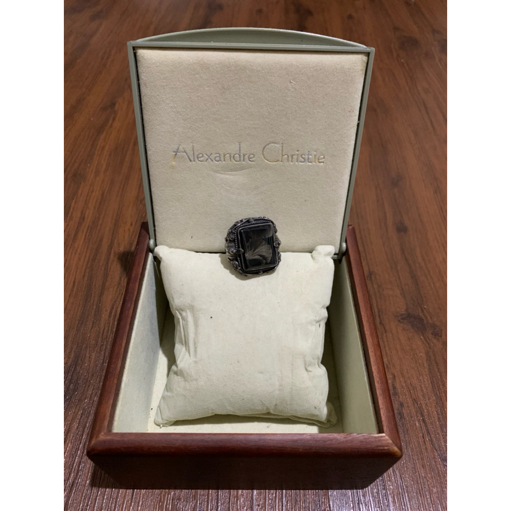 Batu basaltic tiger glass/BML perak pesanan ring 17