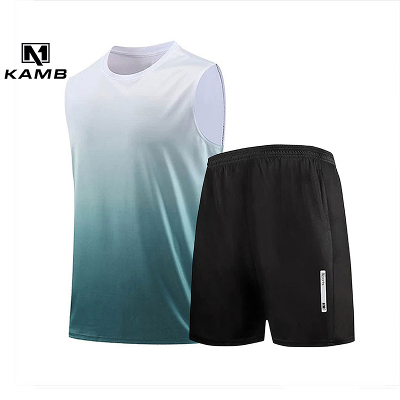 【Produk baru】KAMB Setelan Olahraga Pria Futsal Dry Fit | Set Kaos Jersey Badminton