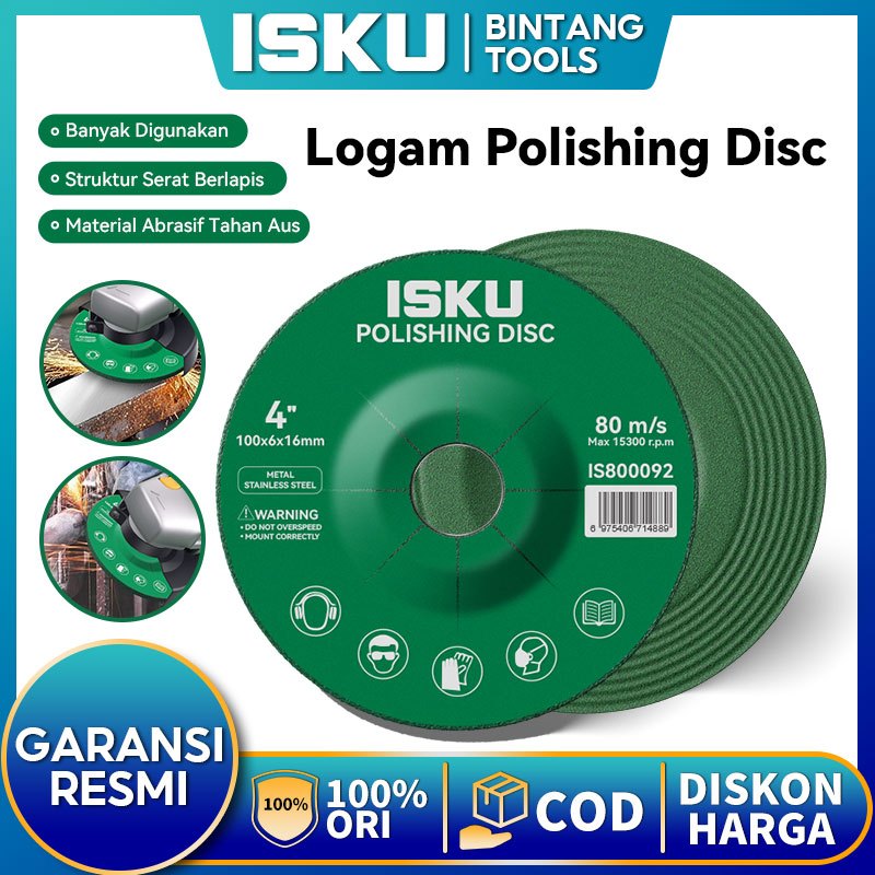 ISKU Mata Gerinda Potong 4" Cakram Gerinda Intan, Batu Asah Mesin Gerinda, Cakram Poles Logam, Alat 