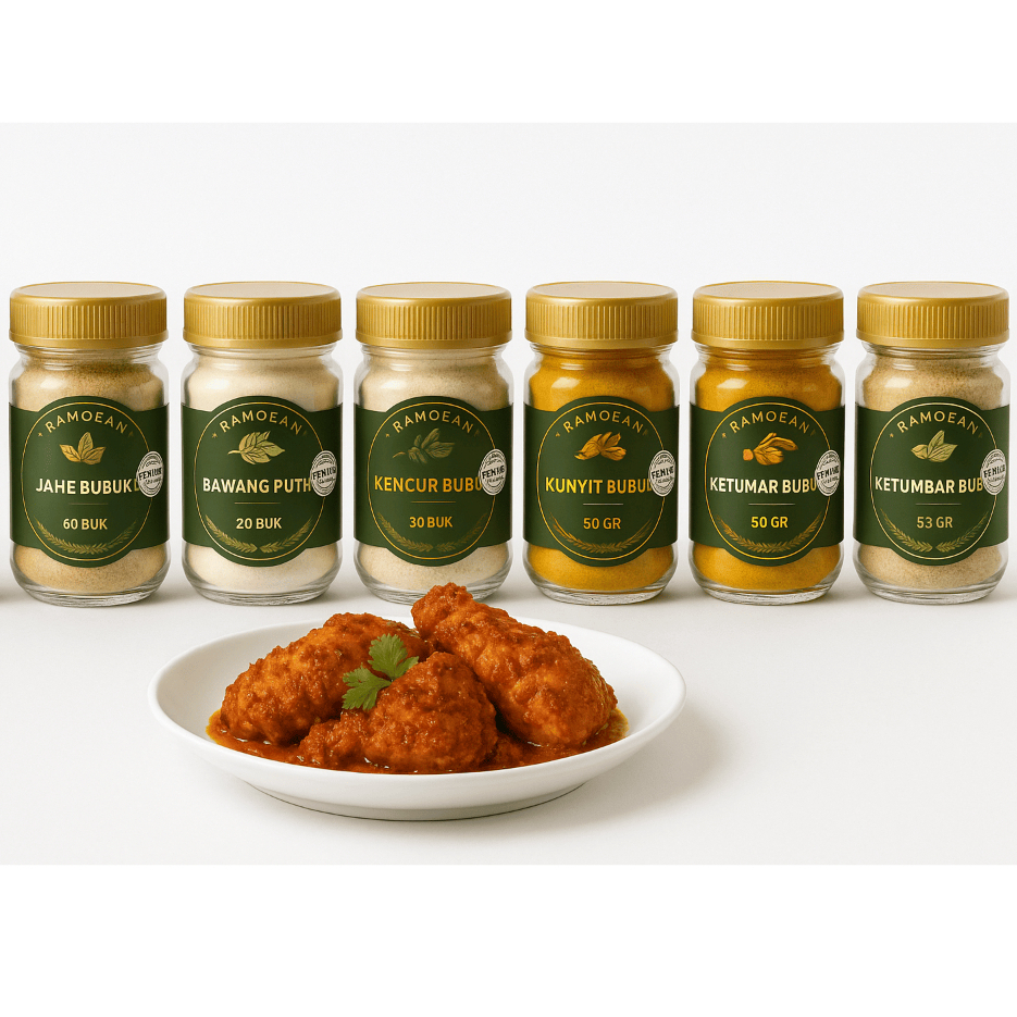 

Ramoean Bumbu Dapur Bawang Putih Lada Hitam Lada Putih Jahe Lengkuas Kencur Kunyit Ketumbar