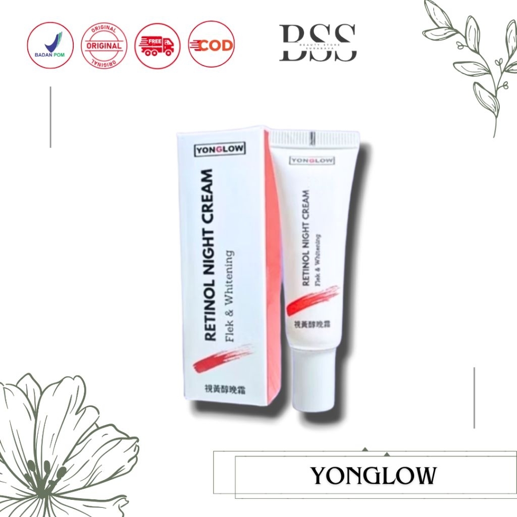 Yonglow Salep Flek Cina Cream Malam Yonglow Retinol Night Cream Hitam Membandel BPOM Night Whitening