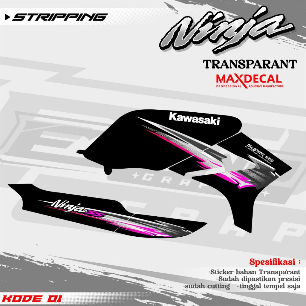 STIKER NINJA SS / NINJA R STRIPING NINJA SS / NINJA R TRANSPARAN STIKER TRANSPARAN NINJA SS / NINJA 